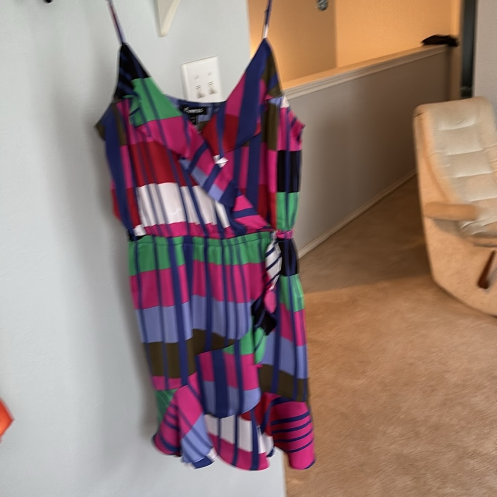 Express multicolored wrap dress, size medium - Picture 2 of 5